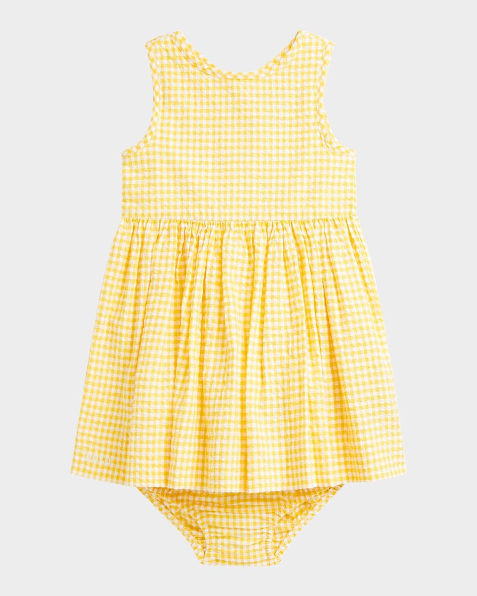 Girl's Gingham Seersucker Dress, Size 3M-24